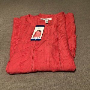 Fever boho blouse round neck straight hem